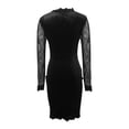 thumbnail image 6 of Gamivast Women Velvet Dress Lace Long Sleeve Bodycon Midi Elegant Cocktail Party Wedding Guest Vintage Patchwork Mesh Pencil Cut Formal Gown, 6 of 6
