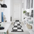 thumbnail image 4 of Yayeee Runner Rug for Bedroom 2'x6' Machine Washable Hallway Non Slip Mat, Black and Gray Plaid Pattern, 4 of 8