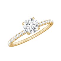 Rosec Jewels Lab Grown Diamond Engagement Ring 0.50 Carat - Round Ring 5 MM - EF-VS Quality, 14K Yellow Gold, US 5.50