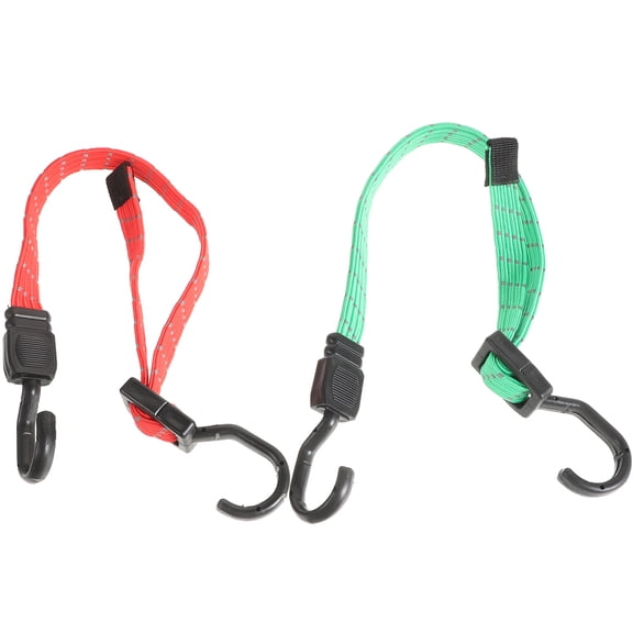 Masteelf 2 Pcs Adjustable Flat Bungee Cords with Hooks Multi-Functional Straps for Secure Tying and Carrying Lightweight Bungee Cords with Hooks
