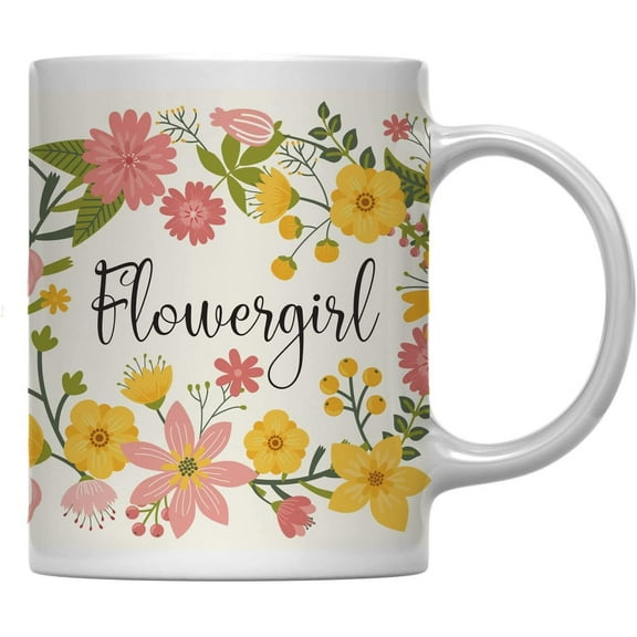 Flowergirl Floral Flowers Wedding Party Ceramic Coffee Mug