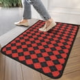thumbnail image 4 of Red Black Checkerboard Checkered Pattern Door Rugs,Washable Non Slip Door Mats Indoor,Decorative Door Mats,Entry Mat Indoor for Entrance,Bedroom,Kitchen,Bathroom,30"x17", 4 of 6