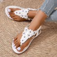 thumbnail image 4 of Mepaouo Thong Flat Sandals for Women Casual T-Strap Dress Slip on Shoes Elastic Band Flip Flops White 6, 4 of 8