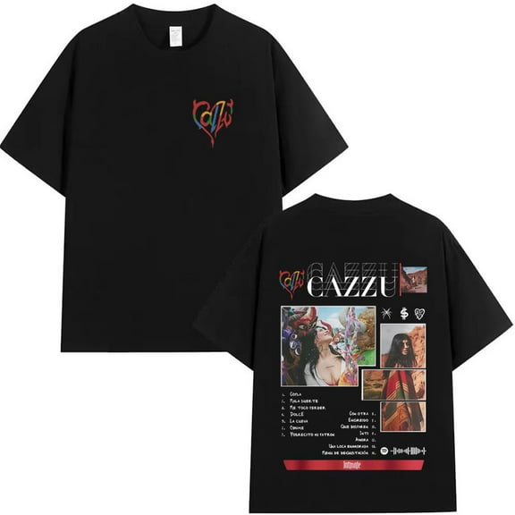 Cazzu Dark Symbol Graphic T-Shirt 2025 - Teenagers Unisex Cotton Blend Short Sleeve Oversized Hip-Hop