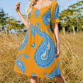 thumbnail image 4 of Paisley Short Sleeved Dress Summer Dresses Birthday Dress for Women Luxury 2025 Dress Party Night, 4 of 6