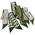 thumbnail image 1 of NCDUANSAN Retro pequeña bufanda de seda niña corazón primavera y verano cinta estrecha diadema diadema bolsa decoración bufanda larga tocado (banda para el cabello verde 5 piezas), 1 of 5