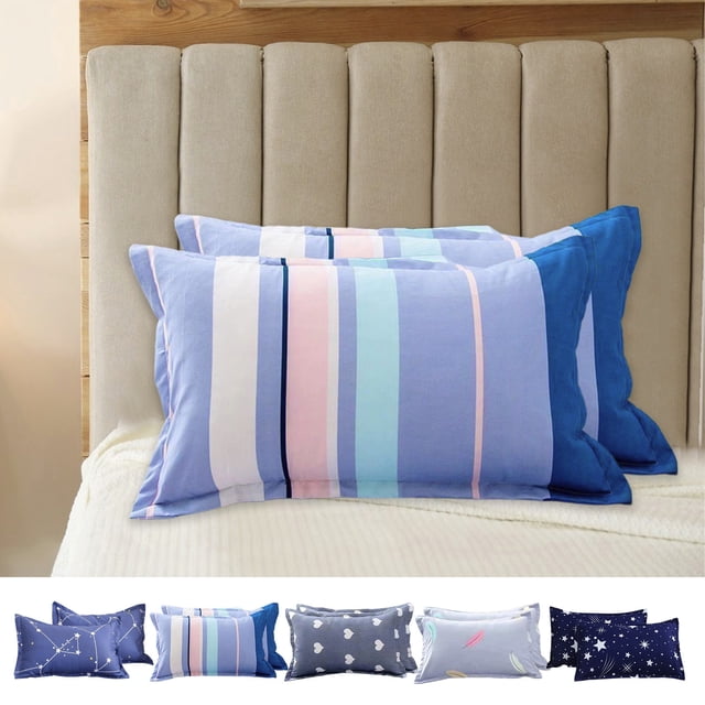Bowayaoa Multicolor Soft Polyester Pillowcase Set, Envelope Closure Breathable Decorative Pillow Cases for Bedroom Living Room