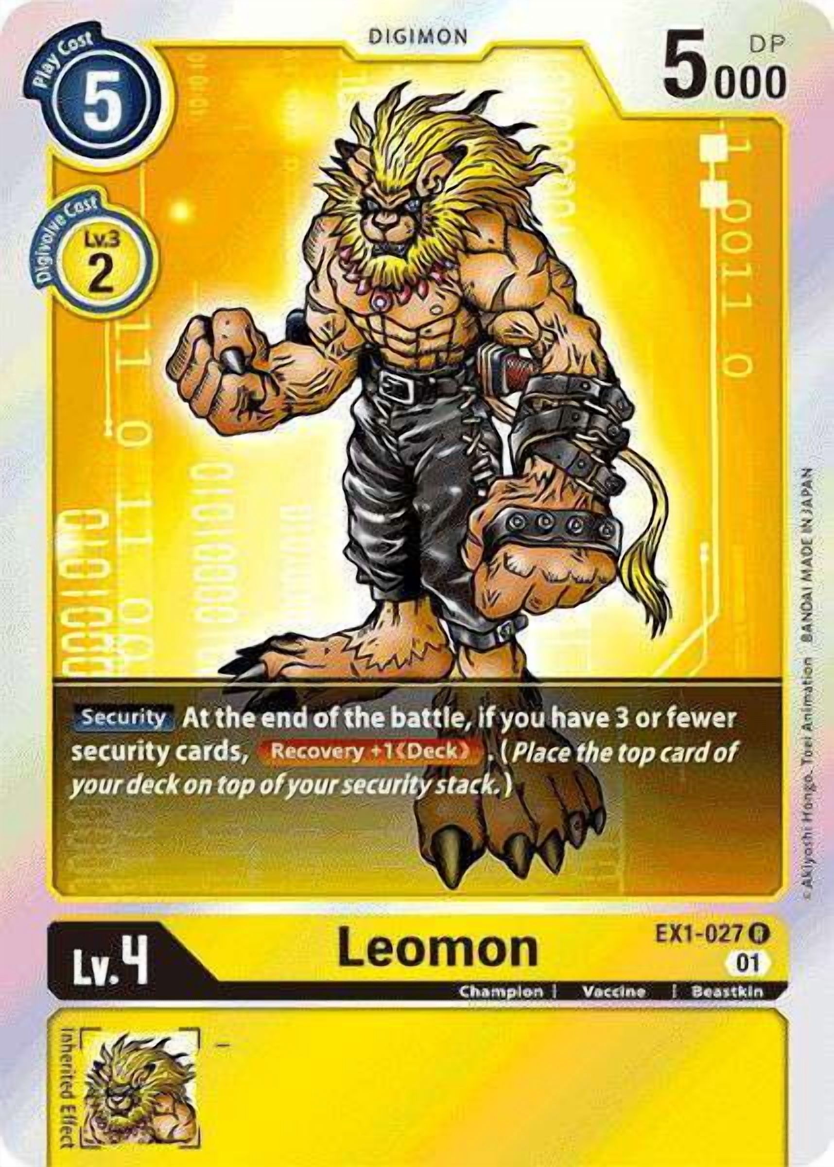 Digimon Classic Collection Rare Leomon EX1-027