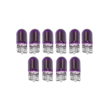 Set of 10 Purple Light Bulbs Ten 194 Pack Replacement for Off Road