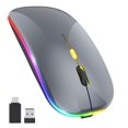 thumbnail image 1 of Ratón inalámbrico recargable, delgado y silencioso, 2,4 G, portátil, óptico, USB tipo C, receptor para ordenador portátil y de escritorio, 1 of 7