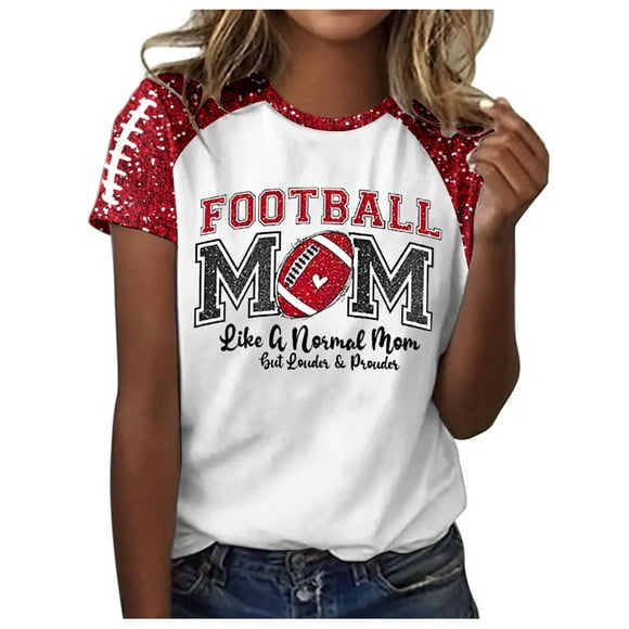TSADFHJI Plus Size Christmas Tops for Women Short Sleeve Womens Casual Fashion Printed Crew Neck Short Sleeve Pullover T Shirt M Red