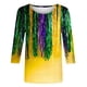 thumbnail image 4 of Tejiojio 3/4 Length Sleeve Women Tops Carnival Crew Neck Dressy Loose Fit Blouses Casual Summer T Shirts, 4 of 5