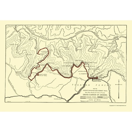Hermit Rim Road, Trail Grand Canyon 1915 - 23 x