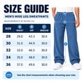 thumbnail image 4 of GINGTTO Men's Wide Leg Sweatpants, Cotton Blend, Relaxed Fit with Pockets, 4 of 7