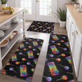 thumbnail image 2 of Colorful Keyboards Games Icons Black Pattern Kitchen Rugs Sets Of 3,Kitchen Runner Rugs Non Skid Washable,Decorative Kitchen Floor Mats for Kitchen,Sink,Laundry,17"x30"+ 17"x47" + 17"x59", 2 of 6