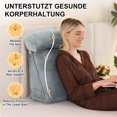 thumbnail image 3 of CJC Velvet Soft Triangular Wedge Pillow with Side Pocket, 3 in 1 Adjustable Bed Reading Pillow Bedrest Lumbar Neck Back Support Cushion, Gray, 3 of 9