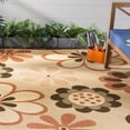 thumbnail image 3 of SAFAVIEH Courtyard Kristopher Floral Indoor/Outdoor Area Rug, Natural Brown/Terracotta, 4' x 5'7", 3 of 6