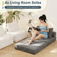 thumbnail image 2 of Homall Futon Sofa Bed Convertible Sleeper Chair Floor Couch with High Resilience Memory Foam Lazy Sofa for Living Room/Bedroom,White, 2 of 7