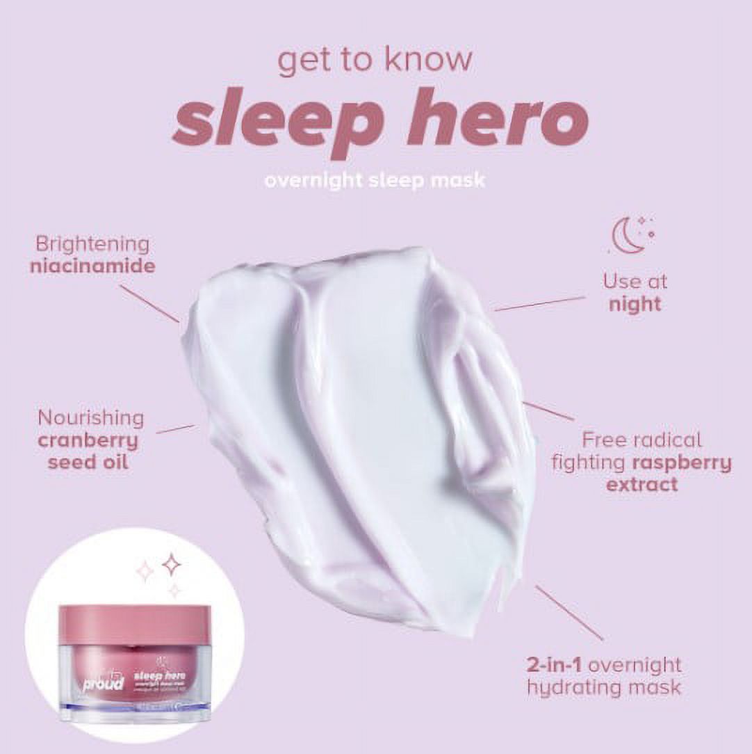 Skin Proud Sleep Hero, Overnight Sleep Face Mask with Balancing Niacinamide, 100% Vegan, 1.69 fl oz - image 3 of 12
