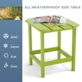 thumbnail image 3 of TORVA Outdoor HDPE Adirondack Side Table, All-Weather Square/Round Coffee Table for Patio, Balcony, Backyard, or Poolside (Lemon Green), 3 of 10