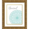 thumbnail image 1 of Robinson, Tamara 20x24 Gold Ornate Wood Framed with Double Matting Museum Art Print Titled - Unwind Aqua Grey Burst, 1 of 4
