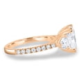 thumbnail image 3 of 3.00Ct Elongated Cushion Cut Moissanite Trilogy Engagement Ring, Catherdral & Pavé, 18K Rose Gold, 3 of 7
