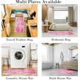 thumbnail image 6 of 2 Pieces Kitchen Rugs, Abstract Anti Fatigue Non Slip Foam Cushioned Art Modern Rococo Sea Pink Comfort Indoor Floor Mat Runner Rug Set for Laundry Office Sink Bathroom (17"x48"+17"x24"), 6 of 6