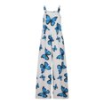 thumbnail image 4 of Ernkv Women's Jumpsuit Jumpsuit For Lady Wife Daughter Girlfriend Slimming Straps One Shoulder High Waist Butterfly Graphic Comfy Lounge Casual Fashion Full Trousers White L, 4 of 5