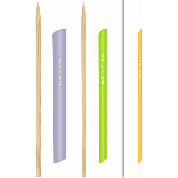 WEUVEB Fabric Turning Tool Set, Assorted Colors, PP Wood Stainless Steel, Quick DIY Sewing