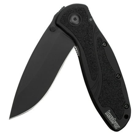Kershaw Blur Black, Everyday Carry Pocket Knife, 3.4" Drop Point Blade, Speedsafe Assisted Opening, 1670BLK