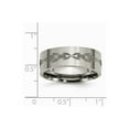 thumbnail image 6 of Grey Titanium Ring Band Wedding Flat 8mm Laser Design Brushed, 6 of 6