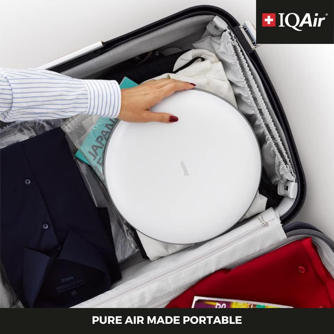 IQAir Atem Desk Personal HyperHEPA Air Purifier - Filters 99% of allergens, asthma triggers, airborne pollutants, odors and gasses - Perfect for offices or other small rooms (White)