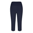 thumbnail image 4 of Generic Women's High Waisted Yoga Workout Capris by Generic, Knee Length, Pockets, Black, Small, 4 of 6