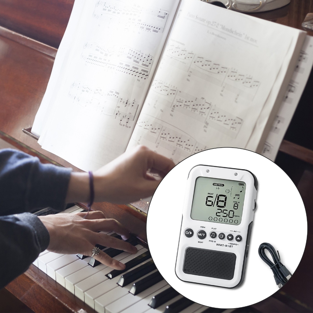 Precisions Metronome Adjustable Metronome Texture for Piano Guitar Violin Bass Featuring Foldable Stand