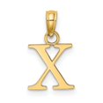 thumbnail image 4 of 14k Yellow Gold Letter X Pendant Charm for Women or Unisex Wear, Polished Block Initial Jewelry for Necklace, Bold Alphabet Monogram Symbol, 4 of 6