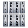 thumbnail image 1 of Uxcell Señal de Puerta de Empuje y Tirar 2"x5" Adhesiva Vertical Sticker Plateado 4 Set, 1 of 6