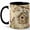 Black, variant on Rustic Birdhouse Coffee Mug, Watercolor Spring Flowers and Birds Design, 11 oz Ceramic Cup