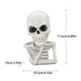 thumbnail image 2 of Diceymbol Halloween Skeleton Bust Statue Spooky Gothic Tabletop Decor for Spooky House Mantel Shelf Indoor Display 8 Inch, 2 of 8