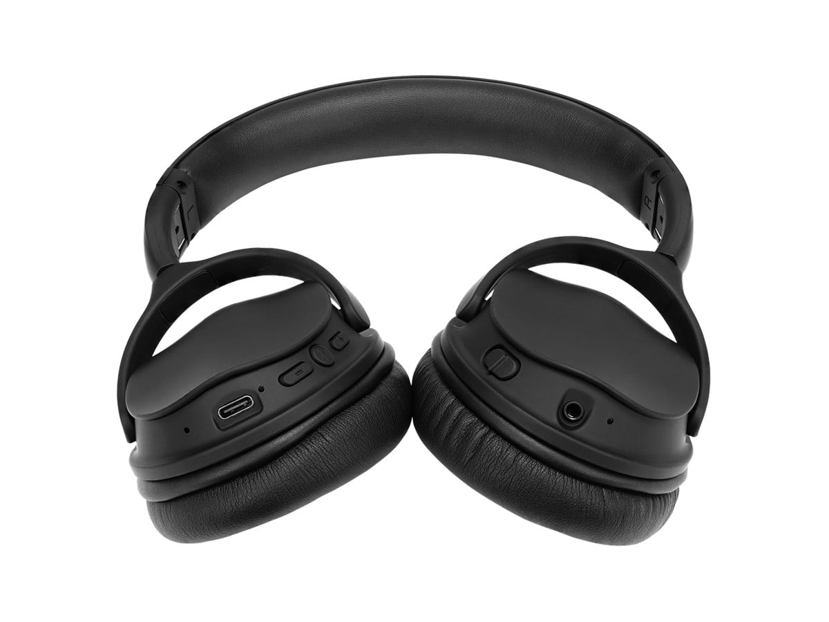 Monoprice BT-300ANC Wireless Over Ear Headphones - Black With (ANC) Active Noise Cancelling, Bluetooth, Extended Playtime