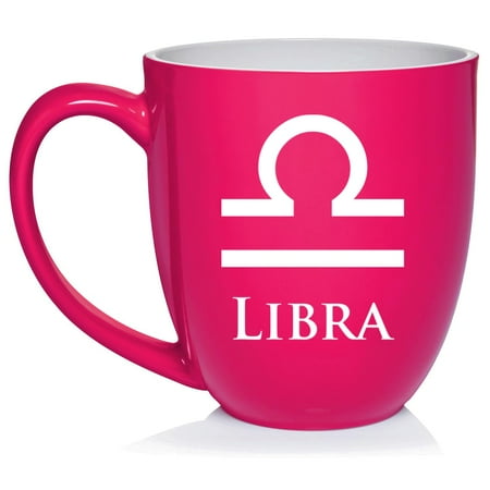 

Libra Zodiac Horoscope Ceramic Coffee Mug Tea Cup Gift (16oz Hot Pink)