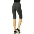 thumbnail image 3 of DailyWear Womens Solid Knee Length Short Yoga Cotton Leggings CHC.Gry, 2Xlarge Charcoal Grey, 3 of 4