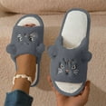 thumbnail image 2 of LHUnf Fuzzy Slippers For Women House Indoor Cozy Winter Slippers Indoor Shoes With Adorable Cat Print Design Bedroom Winter Shoes, 2 of 5
