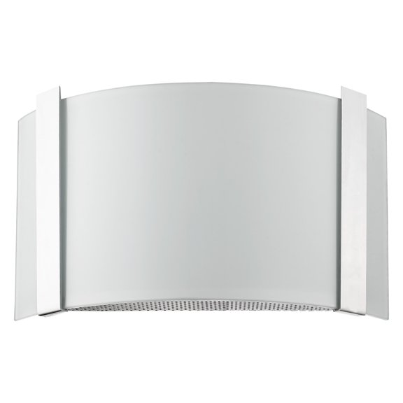 Apollo 1-Light Polished Chrome ADA Wall Sconce With Curved Frosted Glass Shade