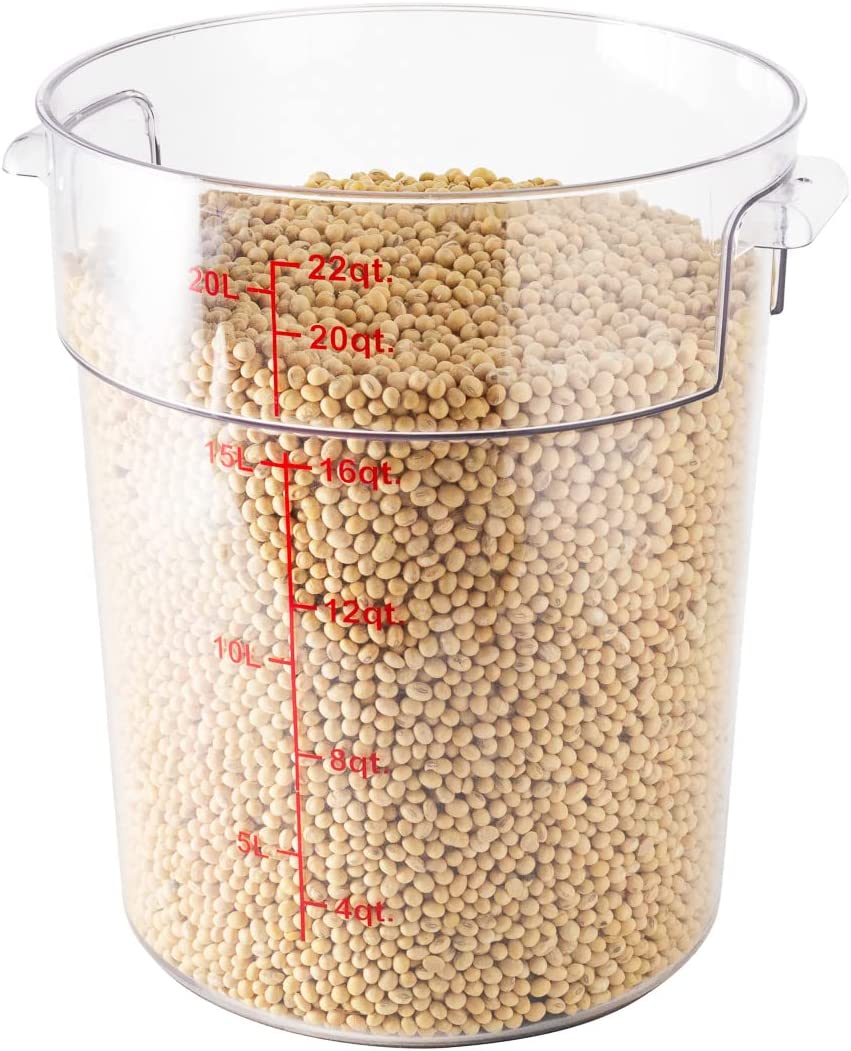 SHMAMT Met Lux 22 Quart Food Storage Container, 1 Round Commercial