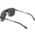thumbnail image 4 of Oversized Aviator Sunglasses Perforated Triple Crossbar Square Lens 60mm (Black Black / Smoke), 4 of 4