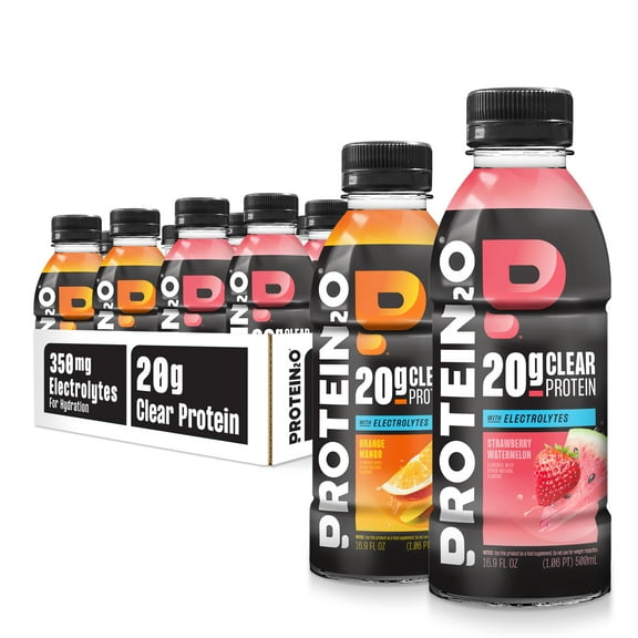 Protein2o 20g Whey Protein Isolate Hydration Drink, 350mg of Electrolytes, Vitamins B5 & B6, Sugar Free, 20g Variety Pack, 16.9 oz Bottle (12 Count)