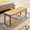 Natural, variant on WILK 100% Natural Solid Oak Wood Bench Farmhouse Dining Bench, Entrance Bench Bed End Bench,for Living Room, Bedroom ,Home Office,, Balcony,Patios (White)