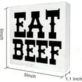 thumbnail image 2 of Zomyto 5x5 Inches Western Wooden Box Sign with Saying Desk Decor Eat Beef Box Sign Wood Plaque Block Sign Rustic Home Cowboy Decor, 2 of 5