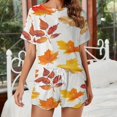 thumbnail image 2 of Autumn Harvest Maple Leaves Thanksgiving 2 Pack Women’s Pajama Set Print Sleepwear And Shorts Y2k Loungewear Sets S-5XL, 2 of 7