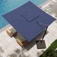 thumbnail image 2 of KAMEROUT 10 X10 FT Cantilever Patio Umbrella Double Top Outdoor Square Large Heavy Duty Aluminum Offset with 360°Rotation, UV Resistant, Wind Resistant, for Pool, Garden, Deck, Navy Blue, 2 of 8